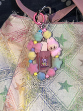 Load image into Gallery viewer, fuzzy candy charms labubu lippie keychain
