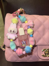 Load image into Gallery viewer, flocked pink bubu lippie bag charm
